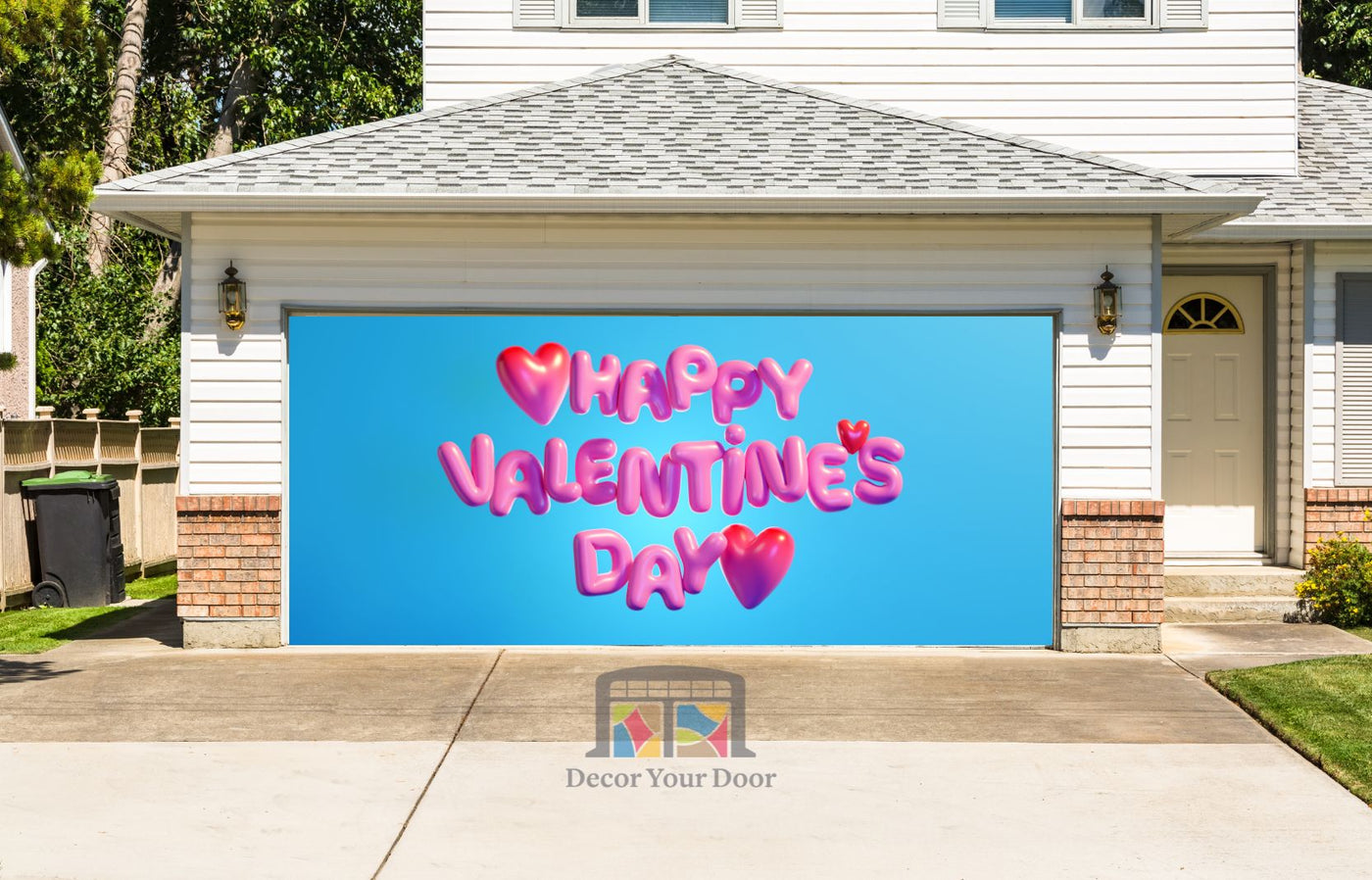 Happy Valentines Day Garage Door Cover Wrap Mural Home Decoration (Design #6)