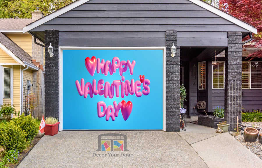 Feliz Día de San Valentín: Mural decorativo para puerta de garaje (Diseño n.° 6)