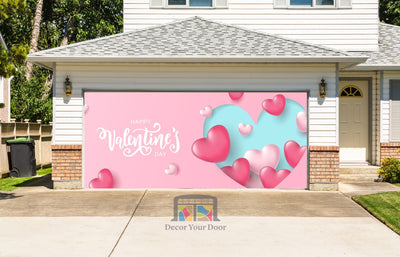 Happy Valentines Day Garage Door Cover Wrap Mural Home Decoration (Design #8)