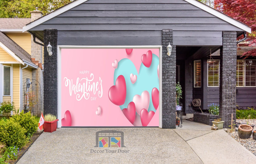 Feliz Día de San Valentín: Mural decorativo para puerta de garaje (Diseño n.° 8)