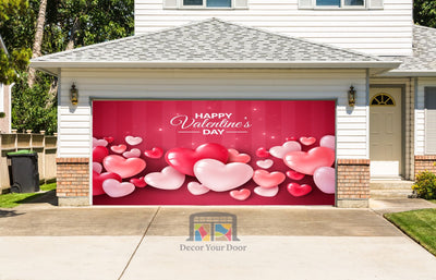  Happy Valentines Day Banner Door Cover, 6x2.9 FT