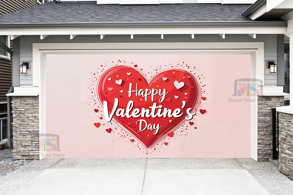 Happy Valentines Day Garage Door Cover Wrap Mural Home Decoration (Design #14)