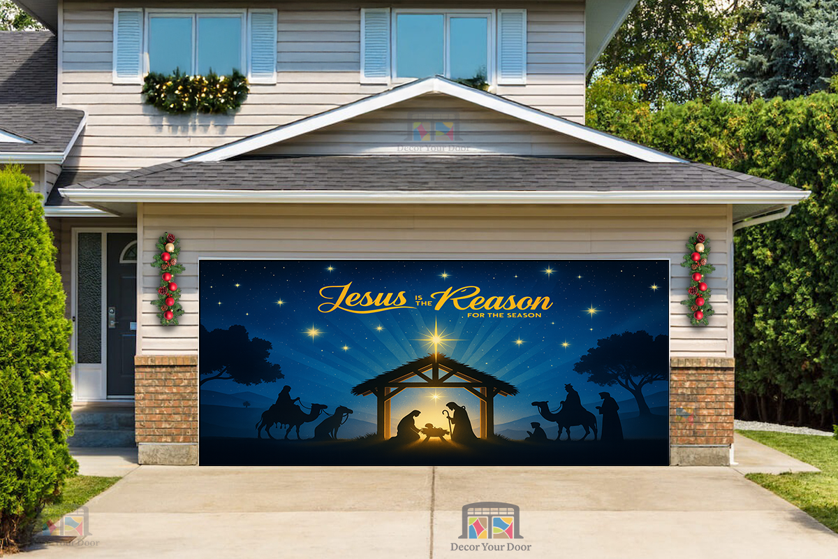 Divine Nativity Night – Christmas Garage Door Cover