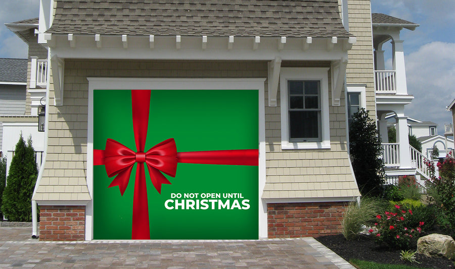 Do Not Open Until Christmas Garage Door Cover Banner Decoration - Decor Your Door