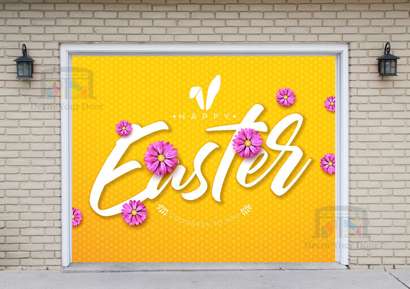 Cubierta para puerta de garaje con saludos de Pascua y sol