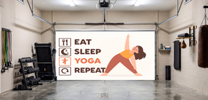 Eat Sleep Yoga Repeat – Motivation Interior Garage Door Cover