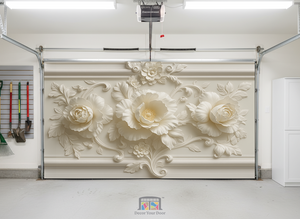 Elegant Bloom Relief – Interior Garage Door Cover