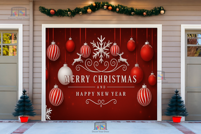 Elegantes saludos navideños - Cubierta para puerta de garaje 