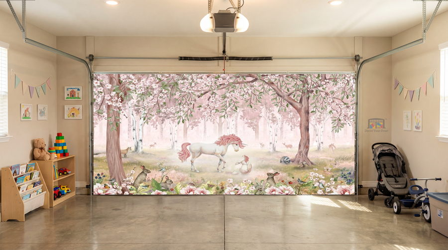 Enchanted Blossom Meadow – Interior Garage Door Cover