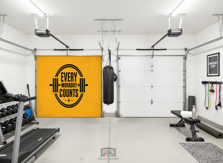 Every Workout Counts – Motivation Interior Garage Door Cover