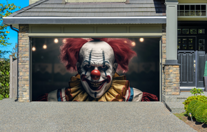 Evil Clown Portrait Of Scary Spooky Clown Monster From Horror Movie Garage Door Cover Wrap Decoration