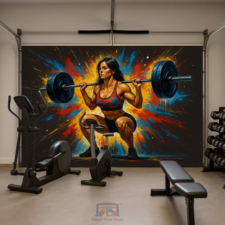 Explosive Squat Power – Motivation Interior Garage Door Cover