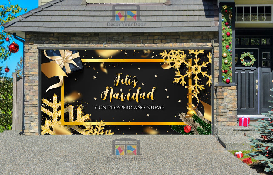 Feliz Navidad Y Un Prospero Año Nuevo Decoración de la cubierta de la puerta del garaje