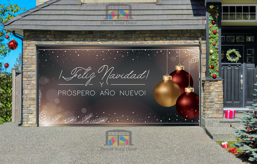 Feliz Navidad Y Un Prospero Año Nuevo Winter Holidays Decoración de la cubierta de la puerta del garaje