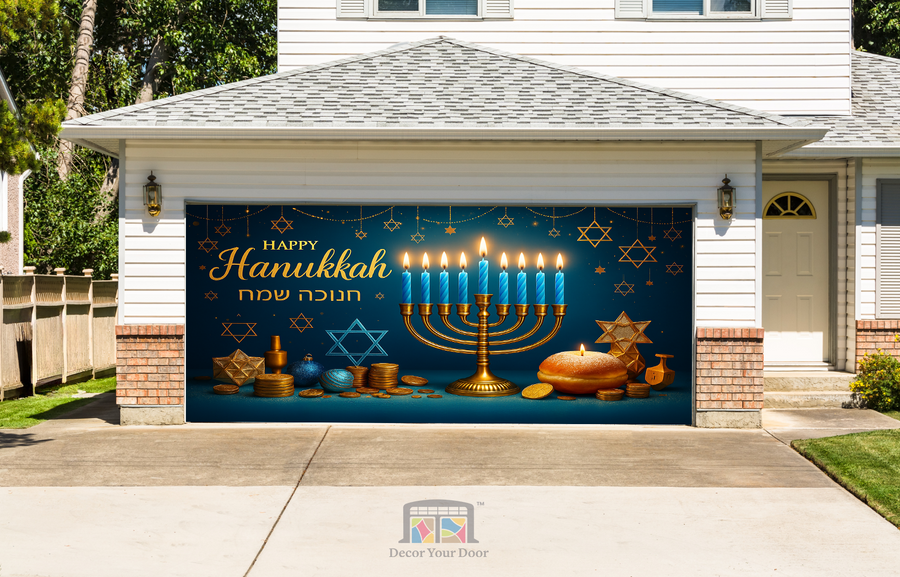 Festival of Lights – Hanukkah Garage Door Cover