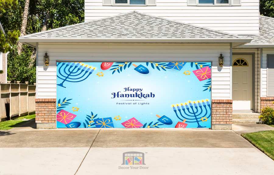 Festival of Lights Celebration – Hanukkah Garage Door Cover