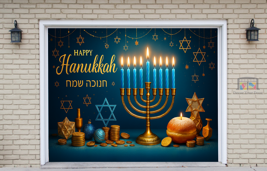 Festival of Lights – Hanukkah Garage Door Cover