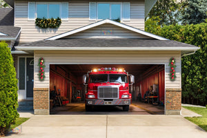 Fire Truck Ready for Action Garage Door Cover Banner Decoration - Decor Your Door