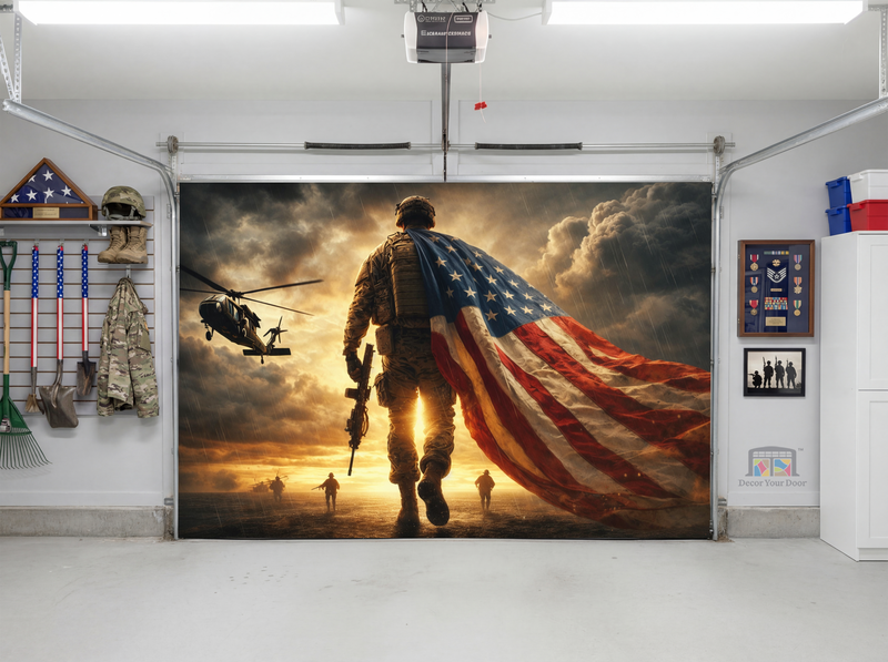 Flag of Valor – Interior Garage Door Cover