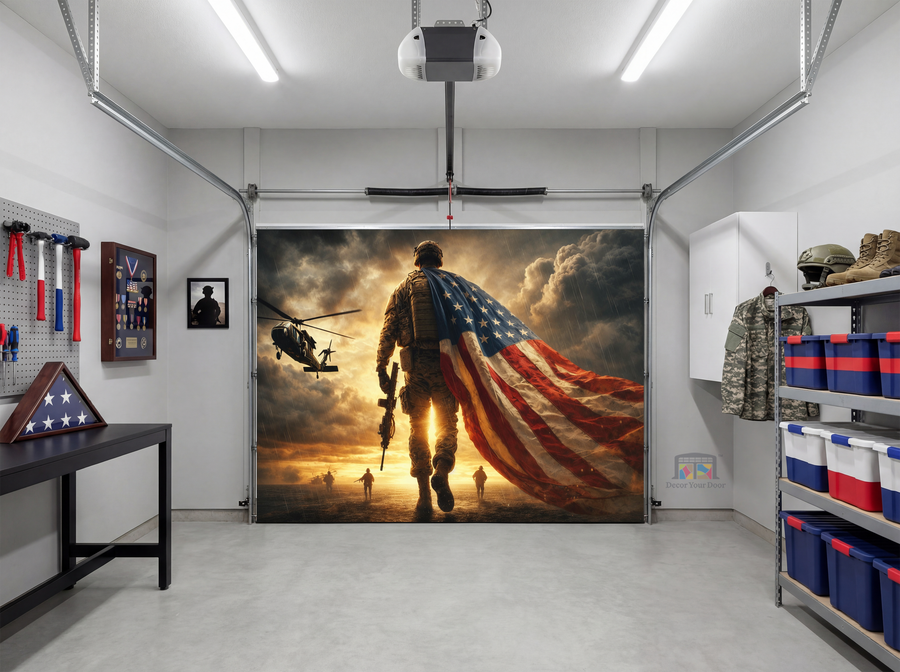 Flag of Valor – Interior Garage Door Cover