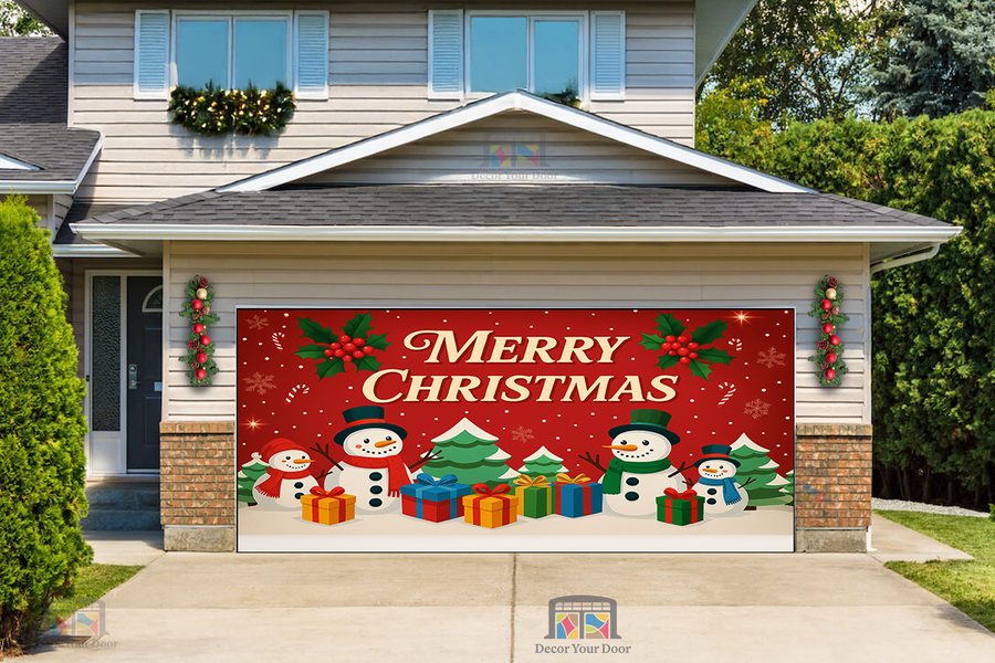 Frosty Friends Christmas Celebration – Garage Door Cover