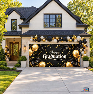 Fondo de pancarta para puerta de garaje con temática de graduación (3)