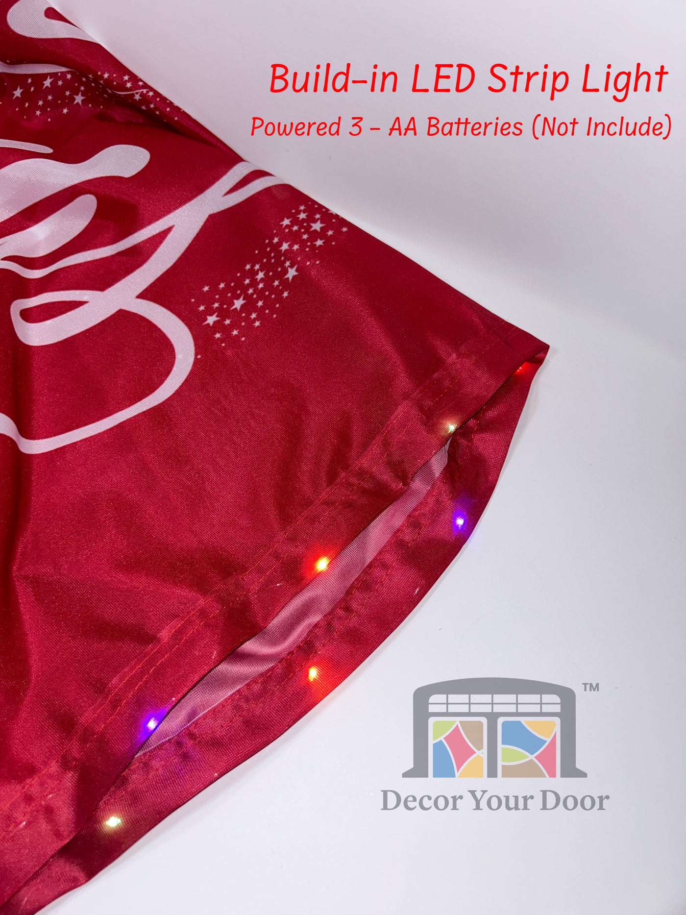 Feliz Navidad - Merry Christmas In Red With Snowflakes Decoración de la cubierta de la puerta del garaje