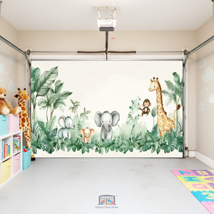 Gentle Jungle Friends – Interior Garage Door Cover