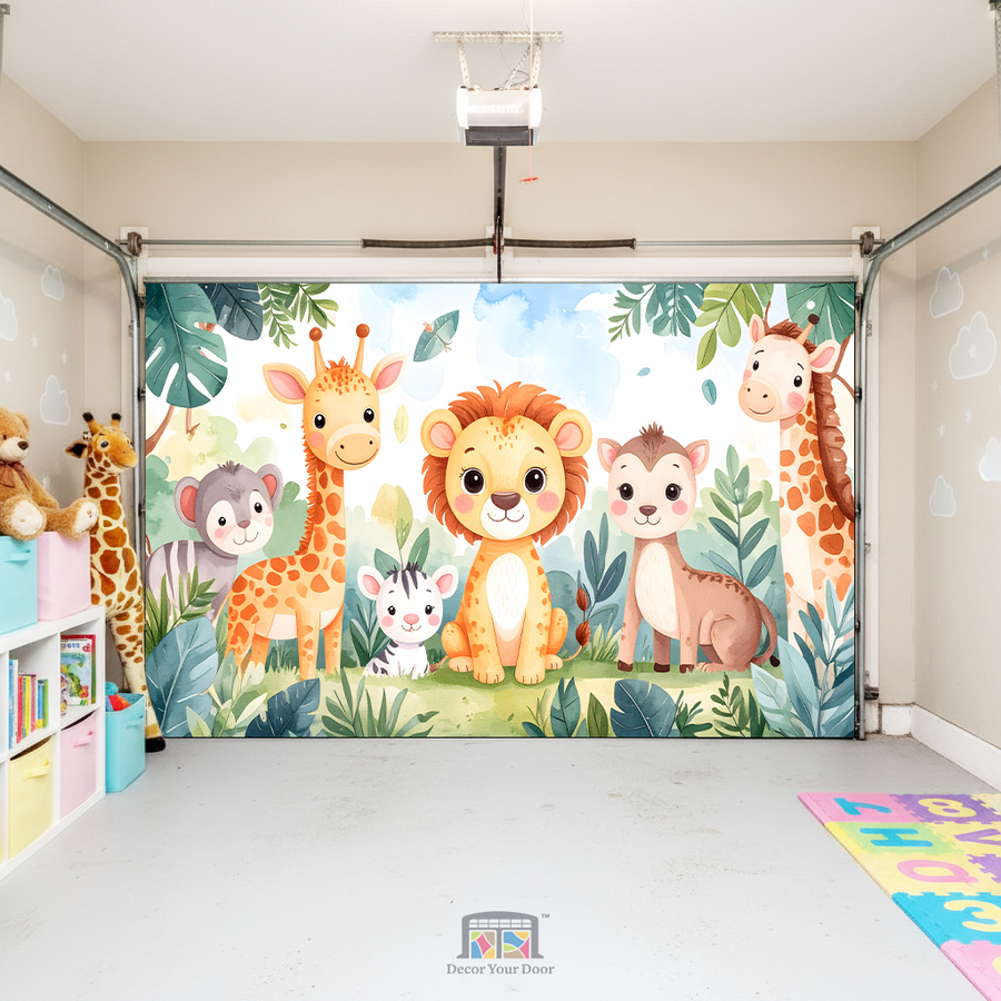 Gentle Jungle Pals – Interior Garage Door Cover