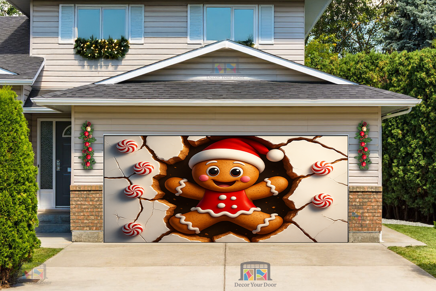 Gingerbread Breakout – Christmas Garage Door Cover