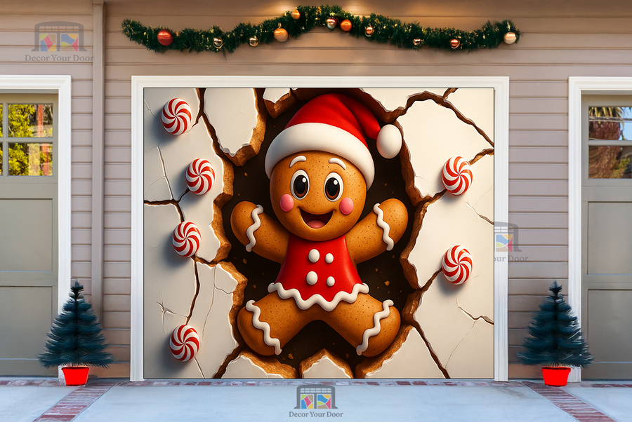 Gingerbread Breakout – Christmas Garage Door Cover