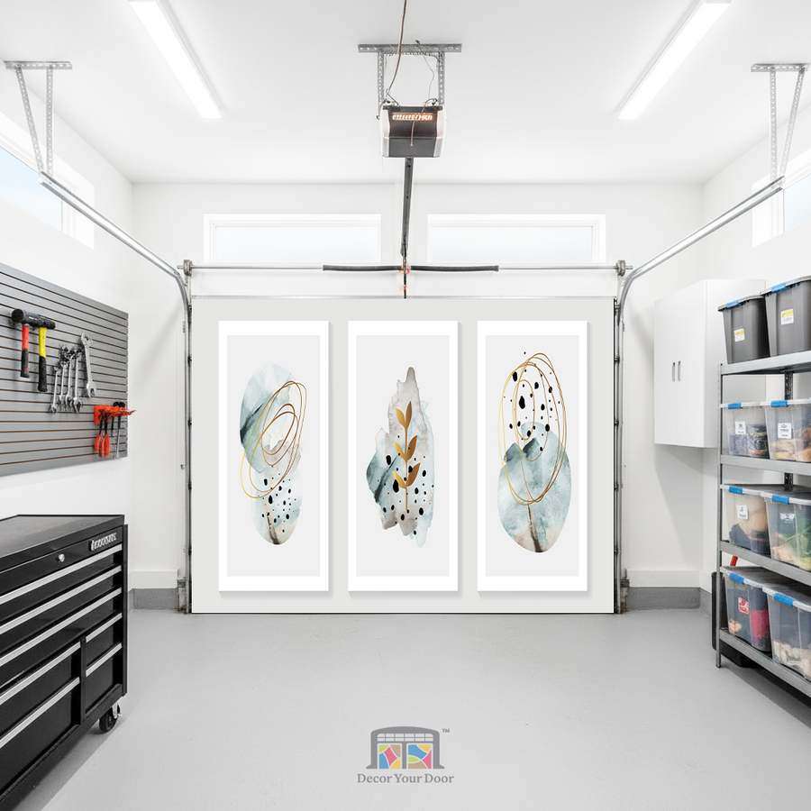 Golden Balance Abstract – Interior Garage Door Cover