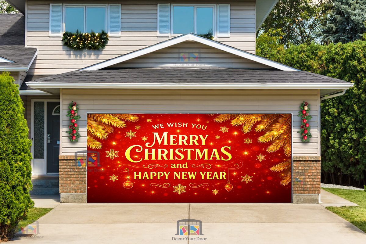 Golden Glow Christmas – Garage Door Cover