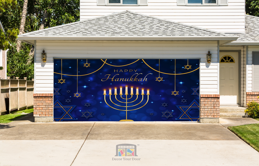 Golden Glow Hanukkah – Garage Door Cover