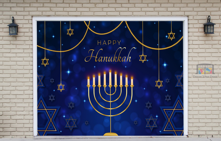 Golden Glow Hanukkah – Garage Door Cover