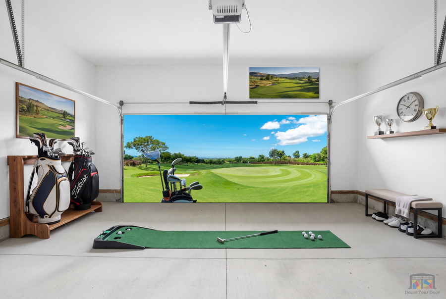 Golf Paradise View - Interior Garage Door Cover