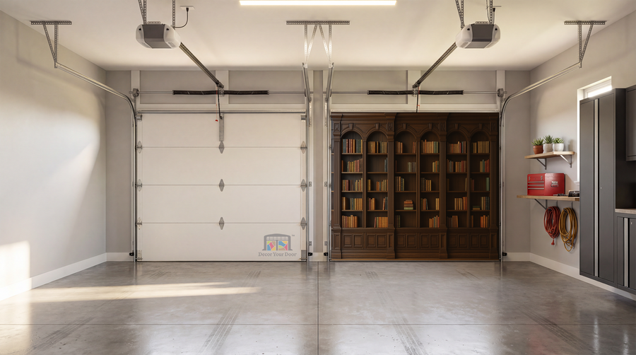 Grand Oak Library – Interior Garage Door Cover
