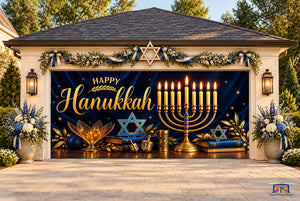 Festival Dorado de las Luces: Funda para puerta de garaje de Hanukkah