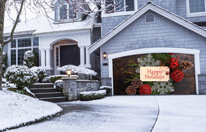 Happy Holidays Christmas Concept Garage Door Cover Banner Wrap