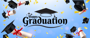 Fondo de pancarta para puerta de garaje con temática de graduación (2)