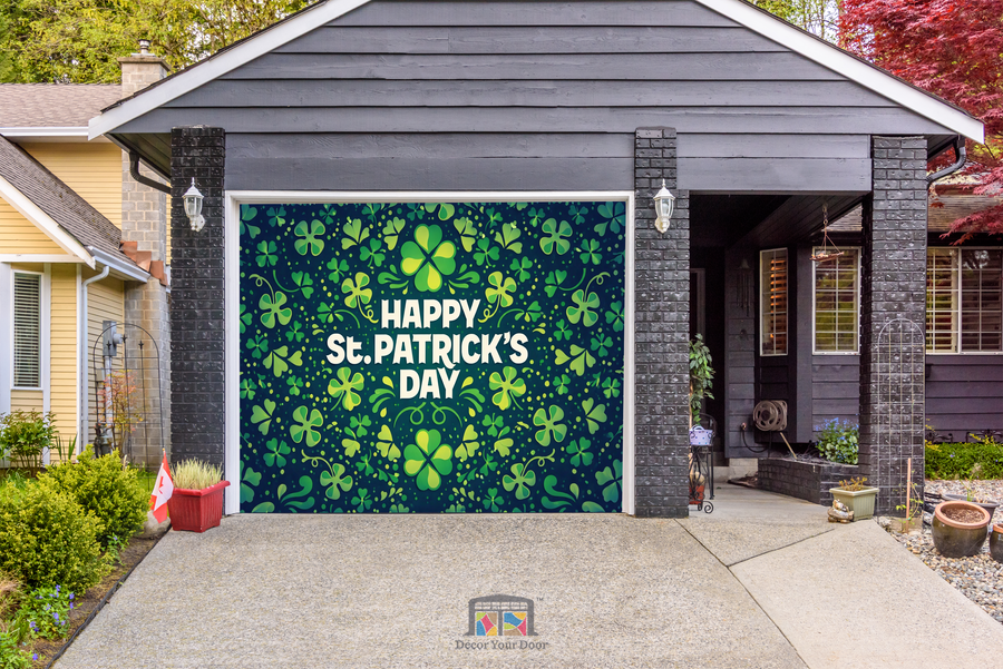 Happy Shamrock St. Patrick’s - Garage Door Cover