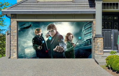 Harry Potter and the Deathly Hallows Garage Door Cover Wrap Banner