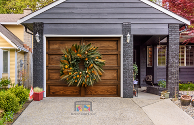 Harvest Hearth Wreath – Fall Garage Door Cover