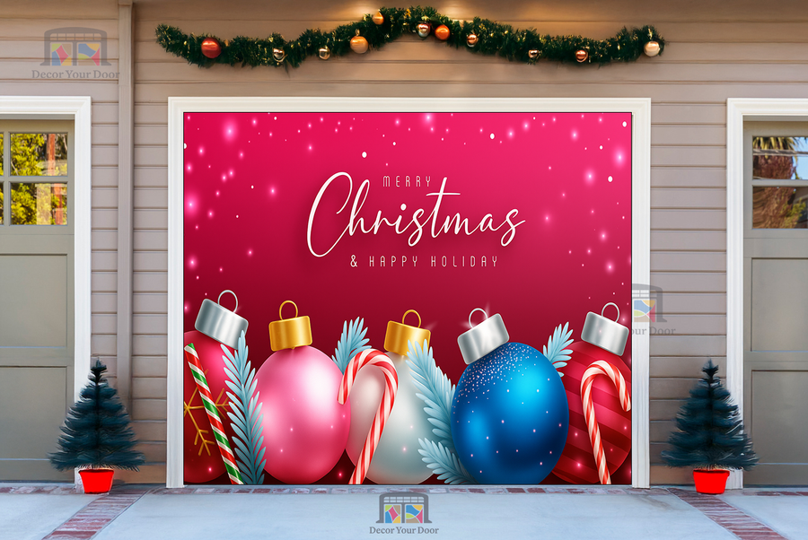 Holiday Sparkle – Merry Christmas Garage Door Cover