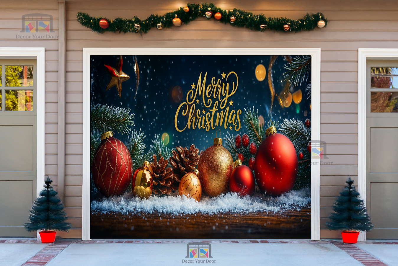 Holiday Sparkle – Christmas Garage Door Cover