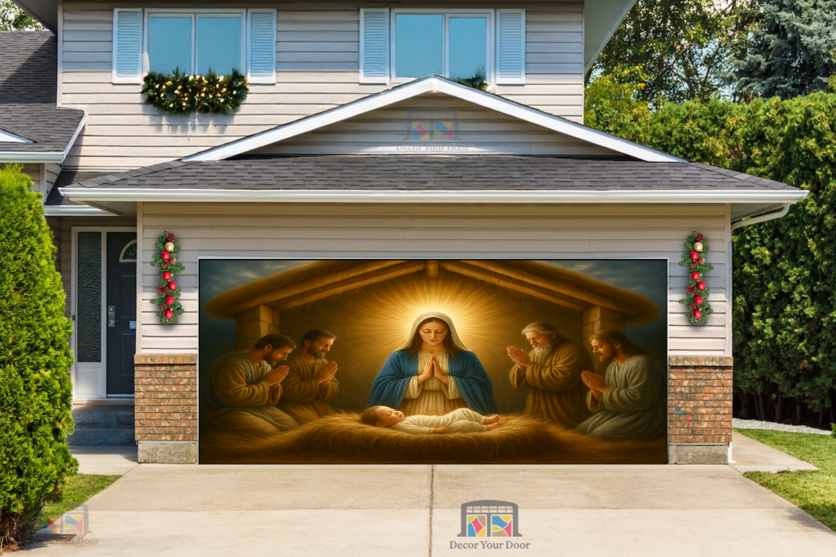 Holy Night Nativity – Christmas Garage Door Cover