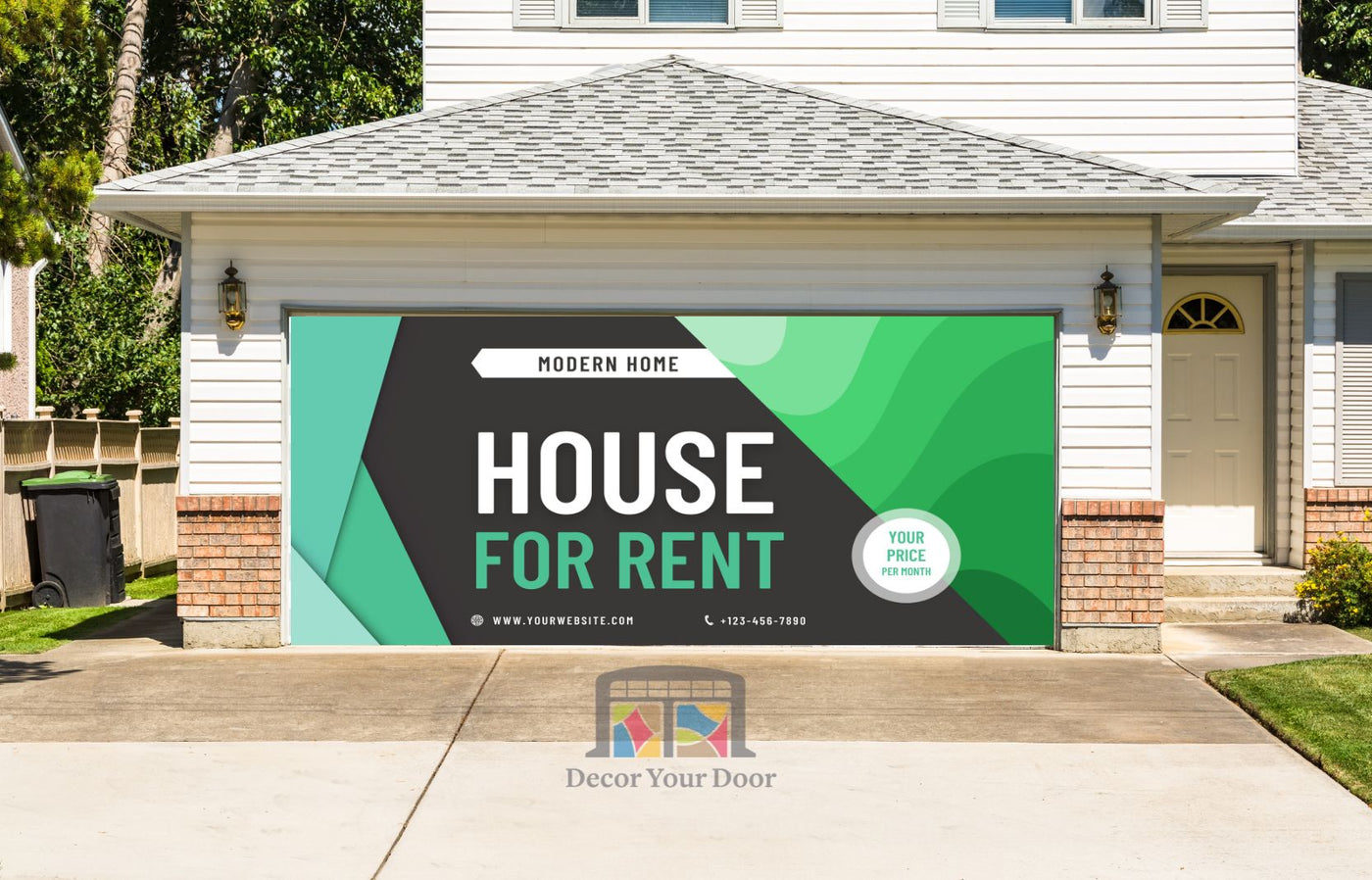 House For Rent Garage Door Cover Wrap Backdrop