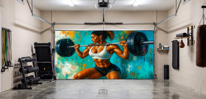 Iron Strength – Cubierta para puerta de garaje Power Squat 