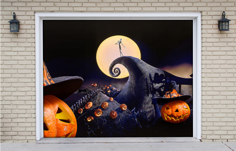 Jack Pumpkins Yard The Nightmare Before Christmas Garage Door Cover Banner Wrap