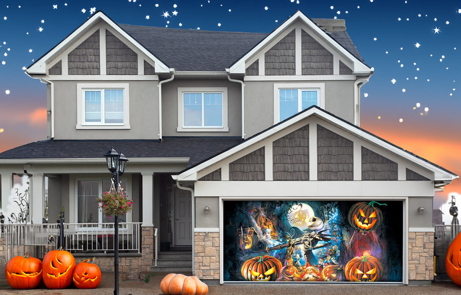 Jack's Wonderland The Nightmare Before Christmas Garage Door Cover Banner Wrap
